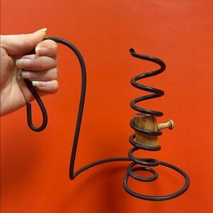 Vintage Black Metal Spiral Candle Holder